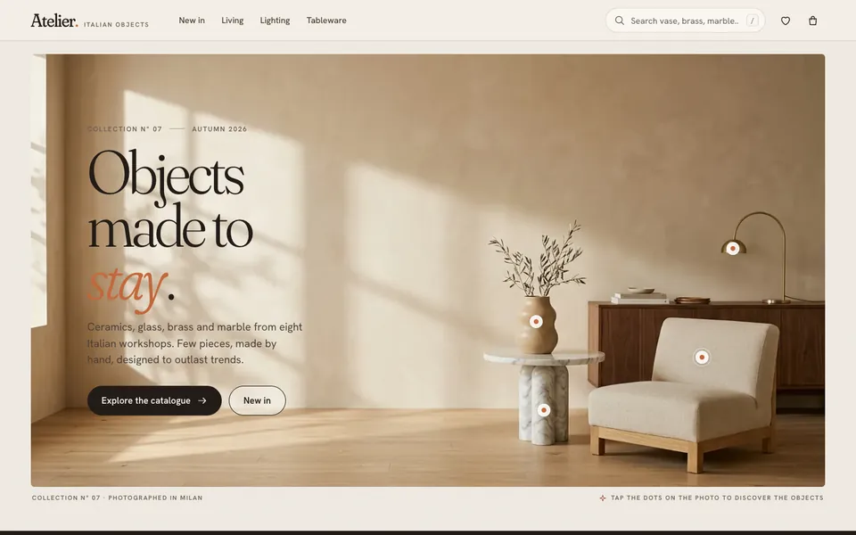Preview of the prototype Atelier: E-commerce
